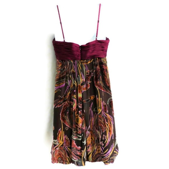 SiLK Modcloth Decode 1.8 Dress Velvet Swirled Ruched Bustier Maroon 6 - Picture 5 of 8